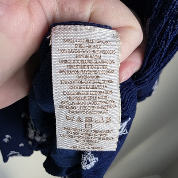 Free People Jasmine Embroidered Mini Dress in Navy Blue Small Good Condition - Picture 15 of 16